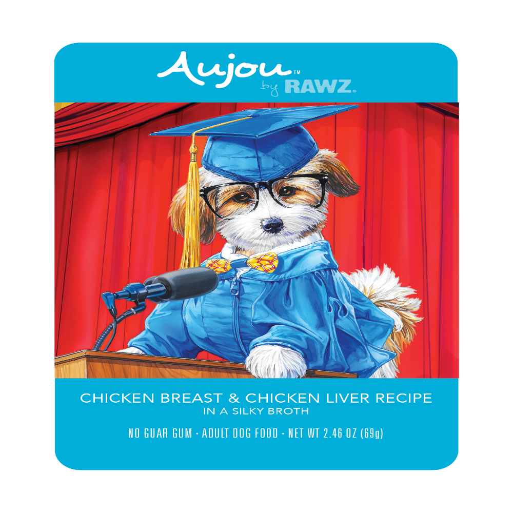 Rawz Aujou Chicken Breast & Chicken Liver Pouch 2.46oz