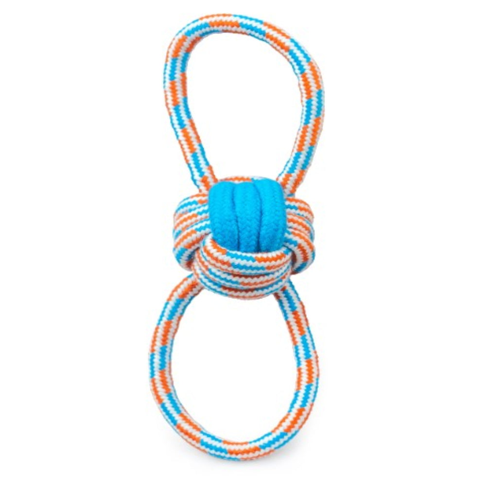 ThoozyPet Figure 8 Knot Ball Rope Toy Blue