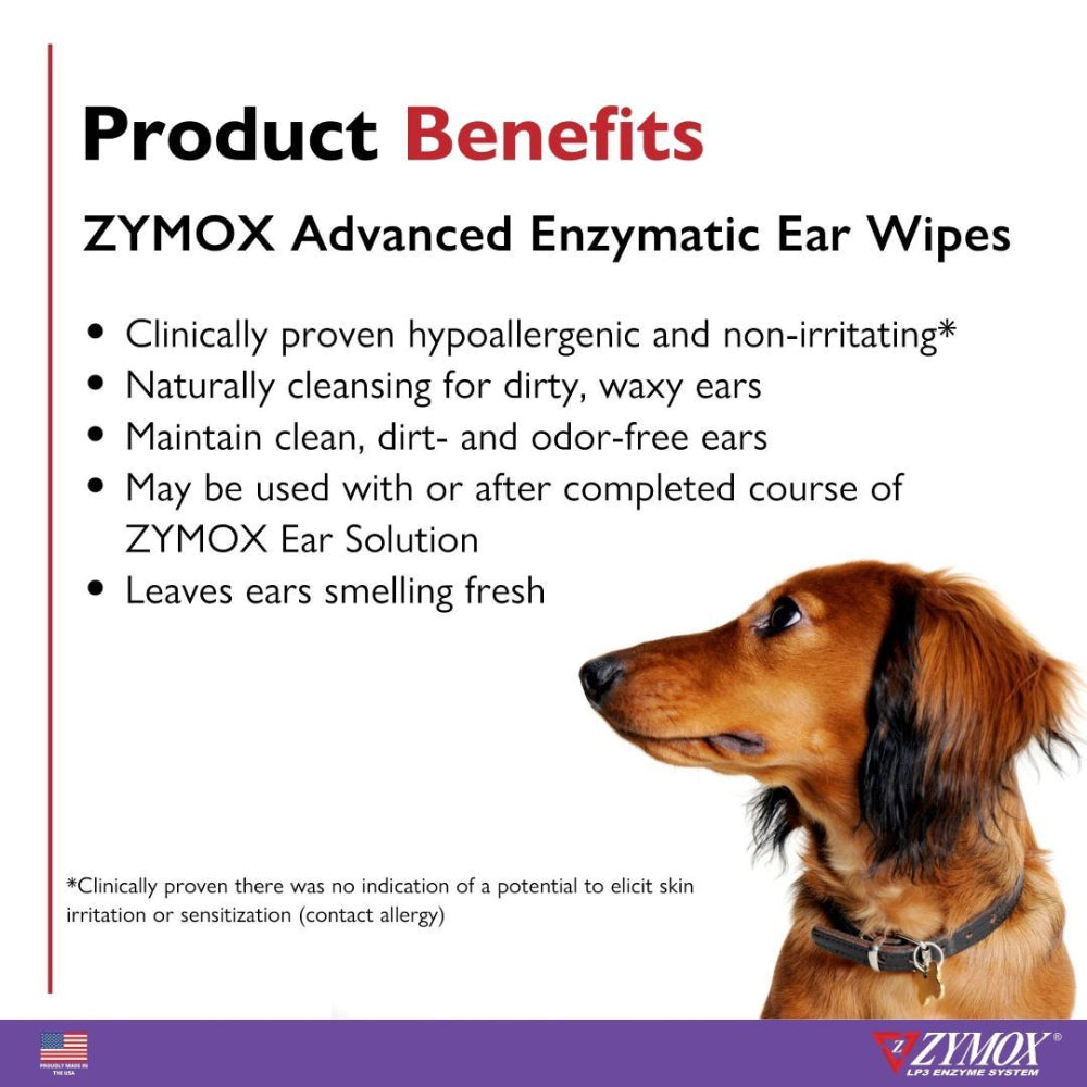 Zymox Advanced Enzyme Ear Wipes