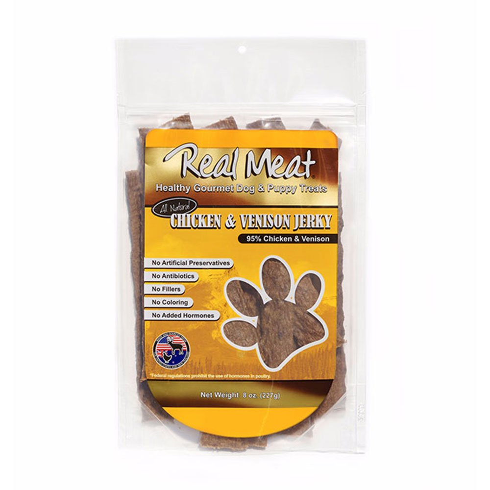 Real Meat Chicken & Venison Jerky Dog Treats