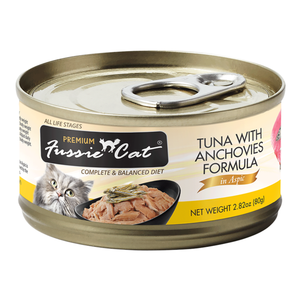 Fussie Cat Premium Tuna with Anchovies Formula In Aspic Cat 2.8oz