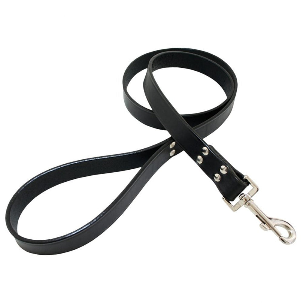 Auburn Town Leather Leash Black 3/4"x 72"