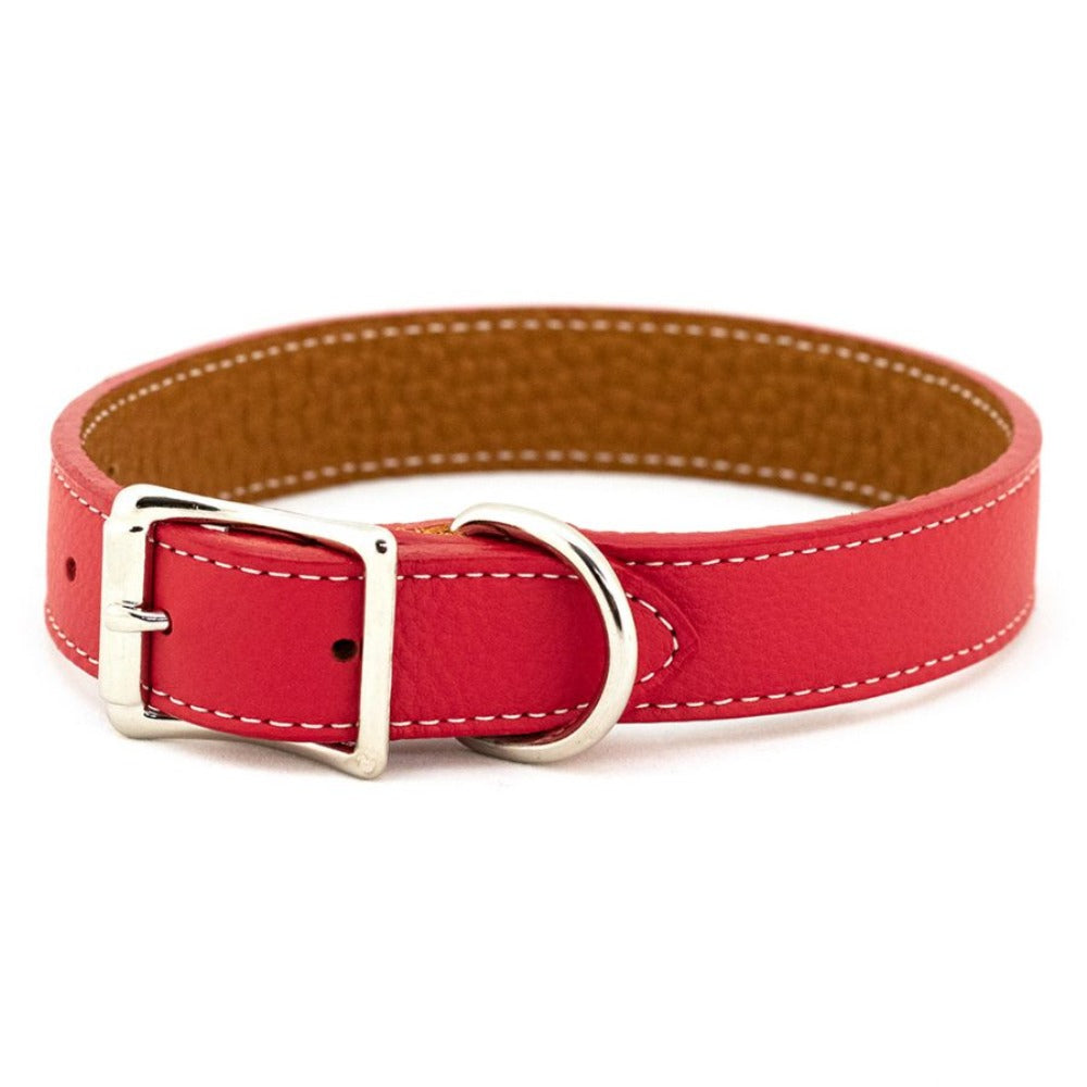 Auburn Tuscan Italian Leather Collar Red