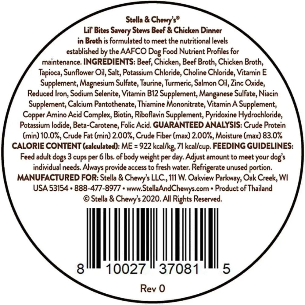 Stella & Chewy's Lil Bites Beef & Chicken Stew Broth Cups 2.7oz