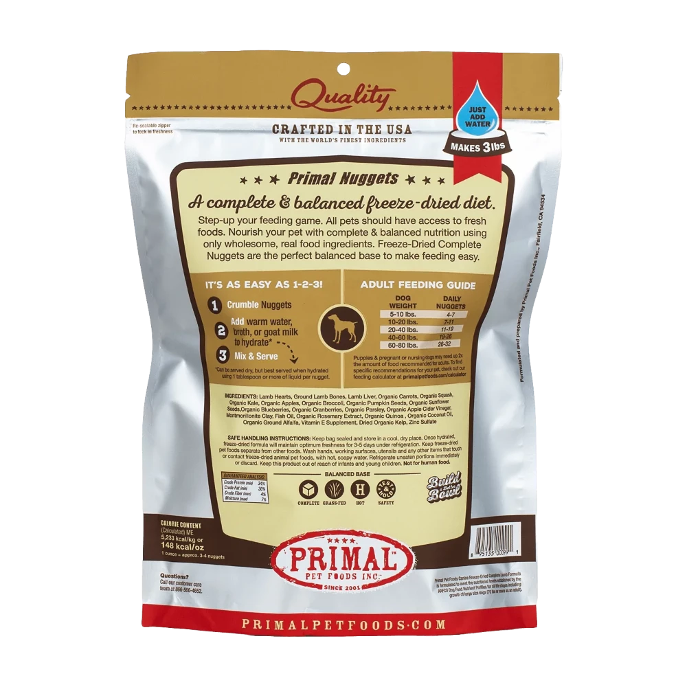 Primal Freeze-Dried Lamb Nuggets Dog