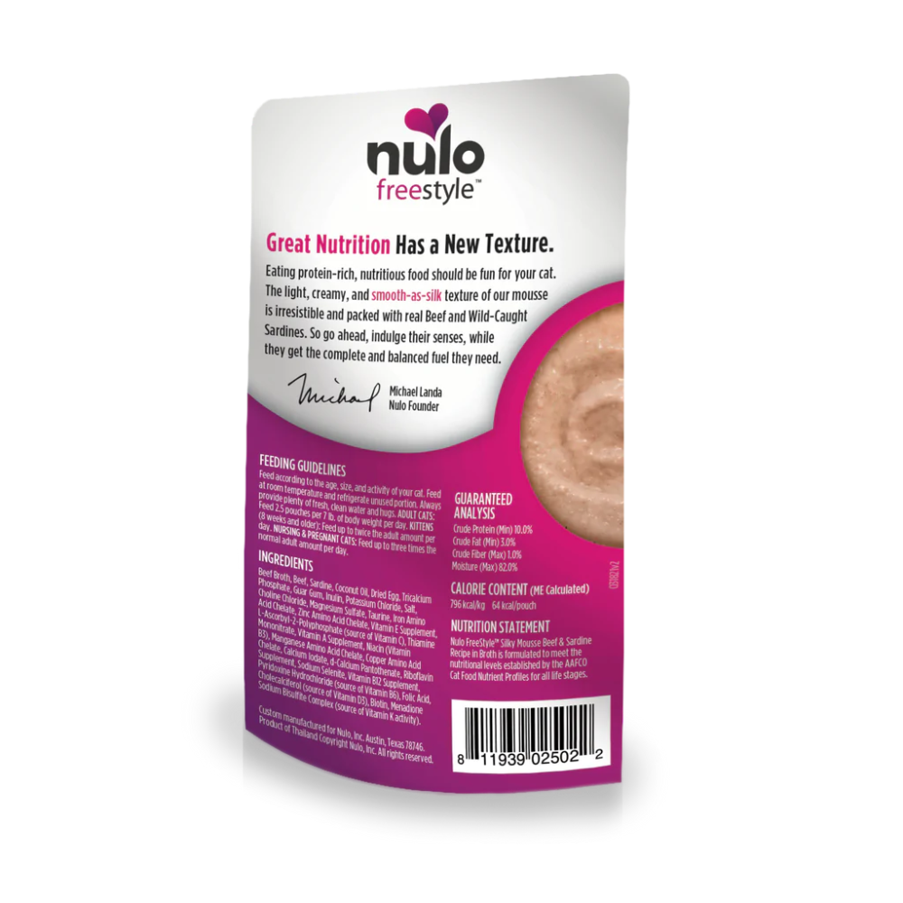 Nulo Freestyle Mousse Beef & Sardine 2.8oz