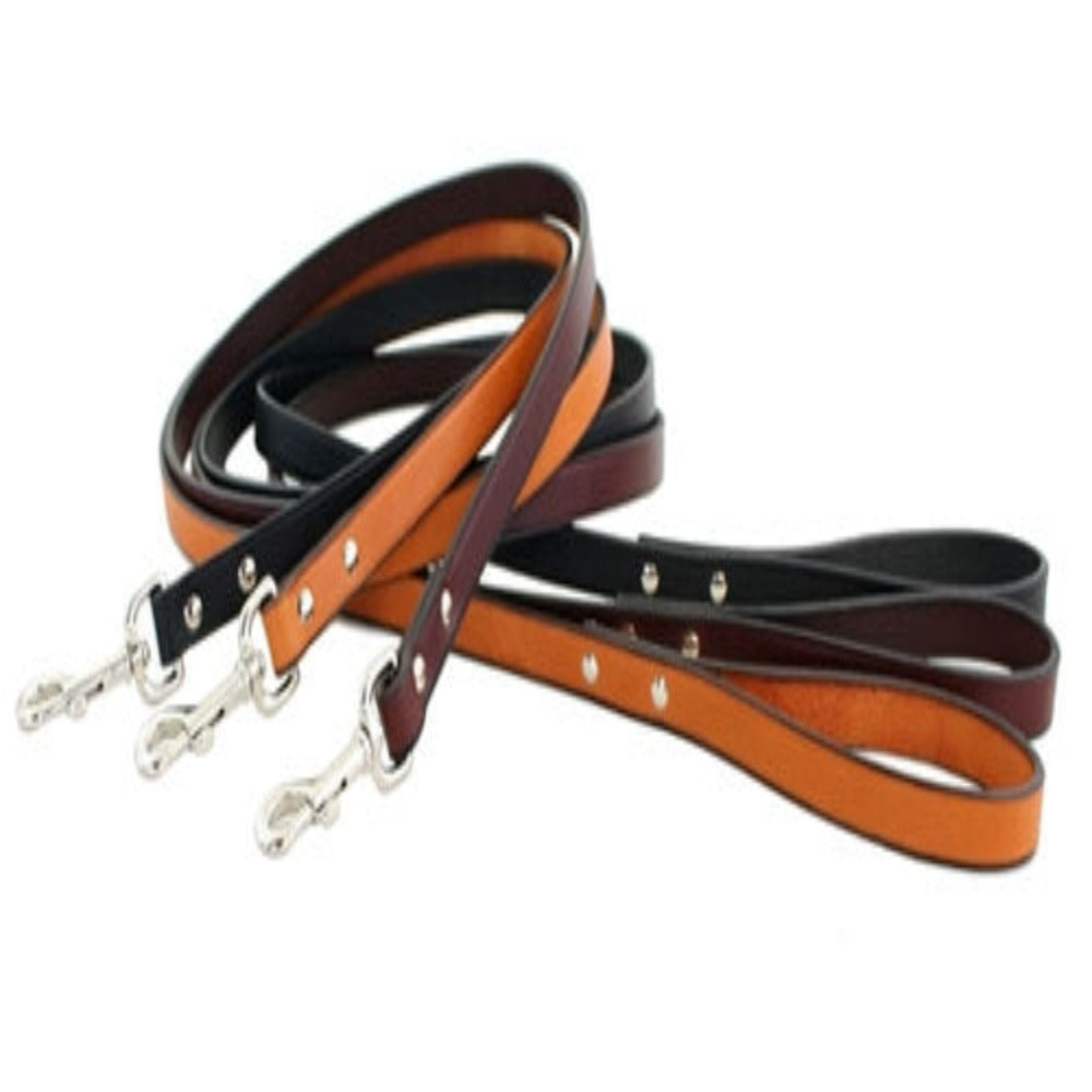 Auburn Town Leather Leash Black 3/4"x 72"