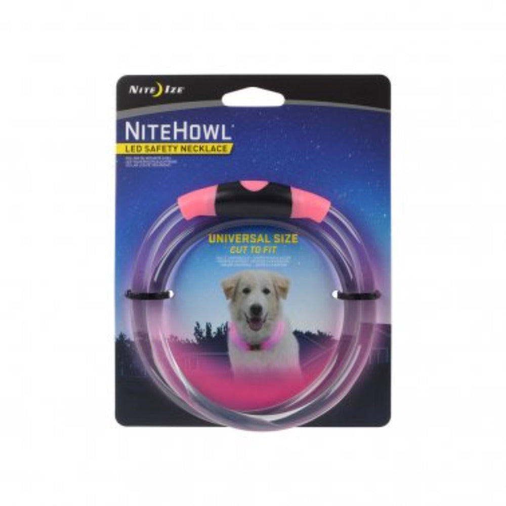 Nite Ize NiteHowl LED Safety Necklace for Dog Tie Dye Pink Color