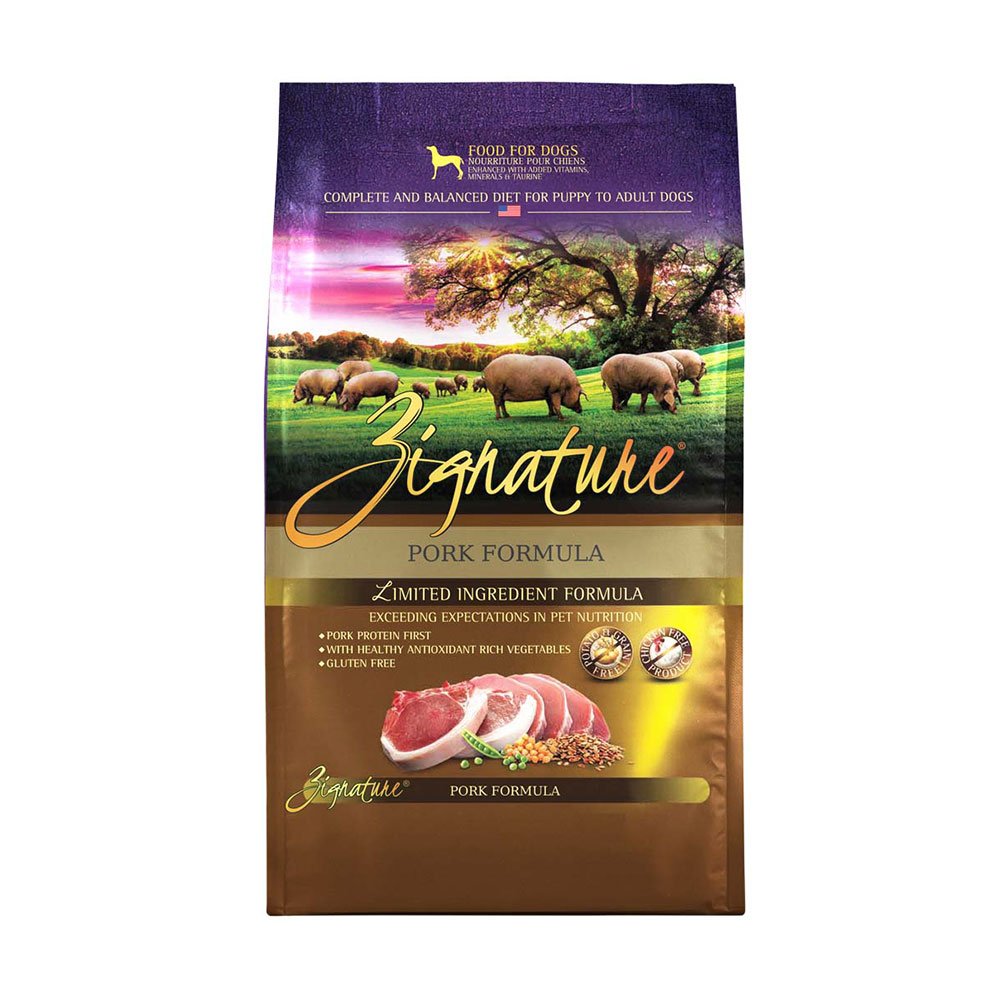 Zignature pork hotsell dog food ingredients