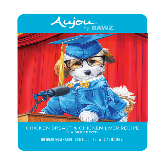 Rawz Aujou Chicken Breast & Chicken Liver Pouch 2.46oz