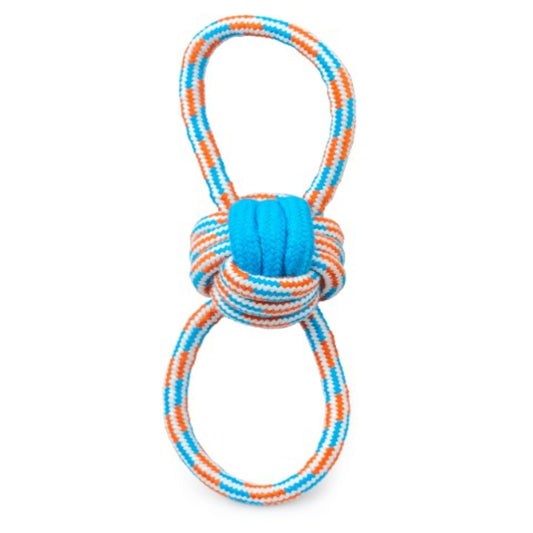 ThoozyPet Figure 8 Knot Ball Rope Toy Blue