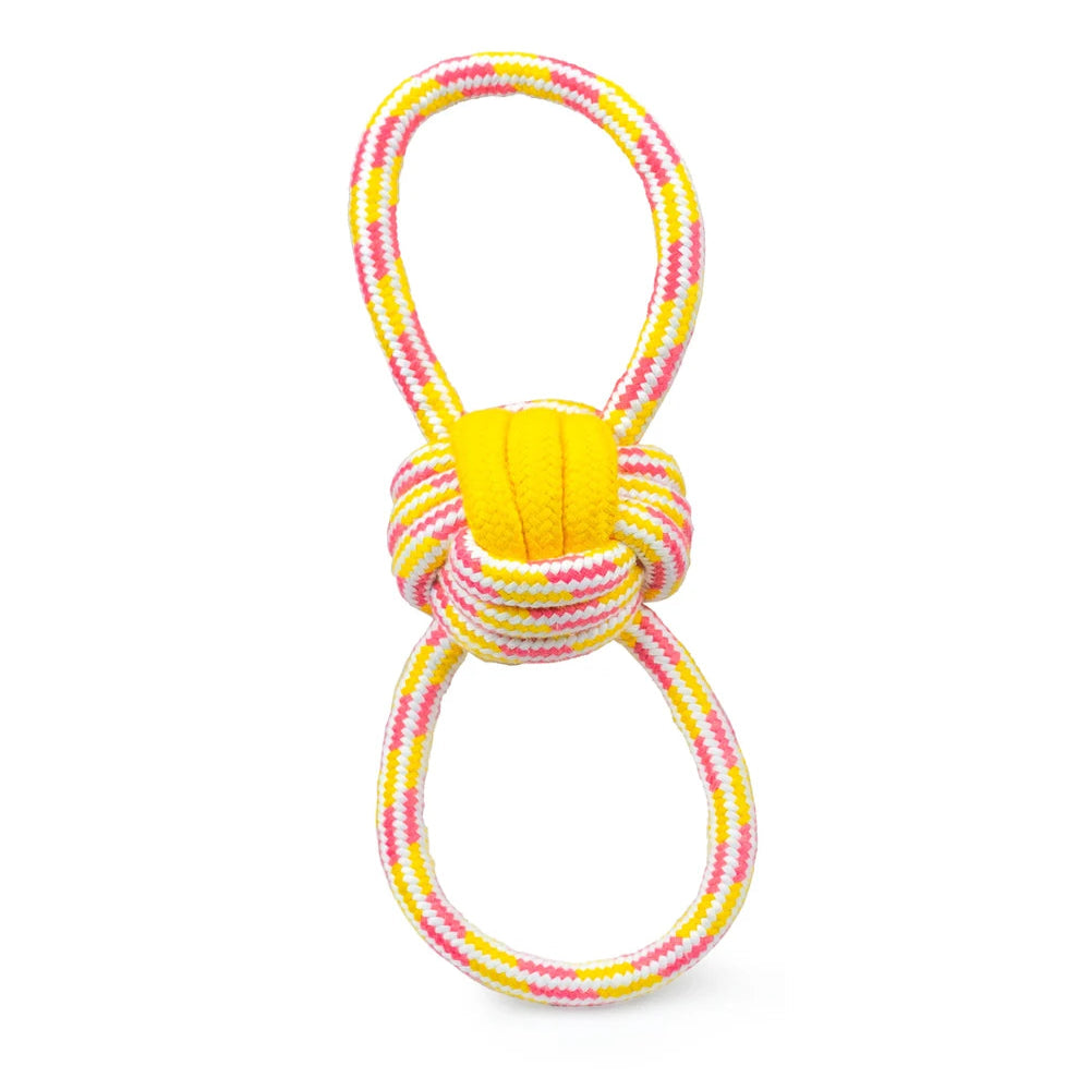 ThoozyPet Figure 8 Knot Ball Rope Toy Yellow
