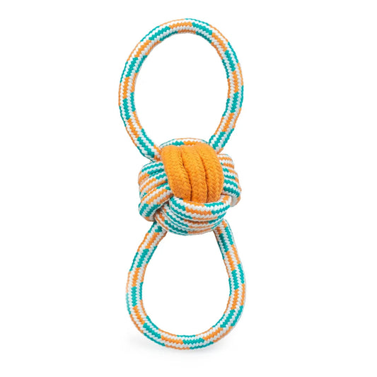 ThoozyPet Figure 8 Knot Ball Rope Toy Blue