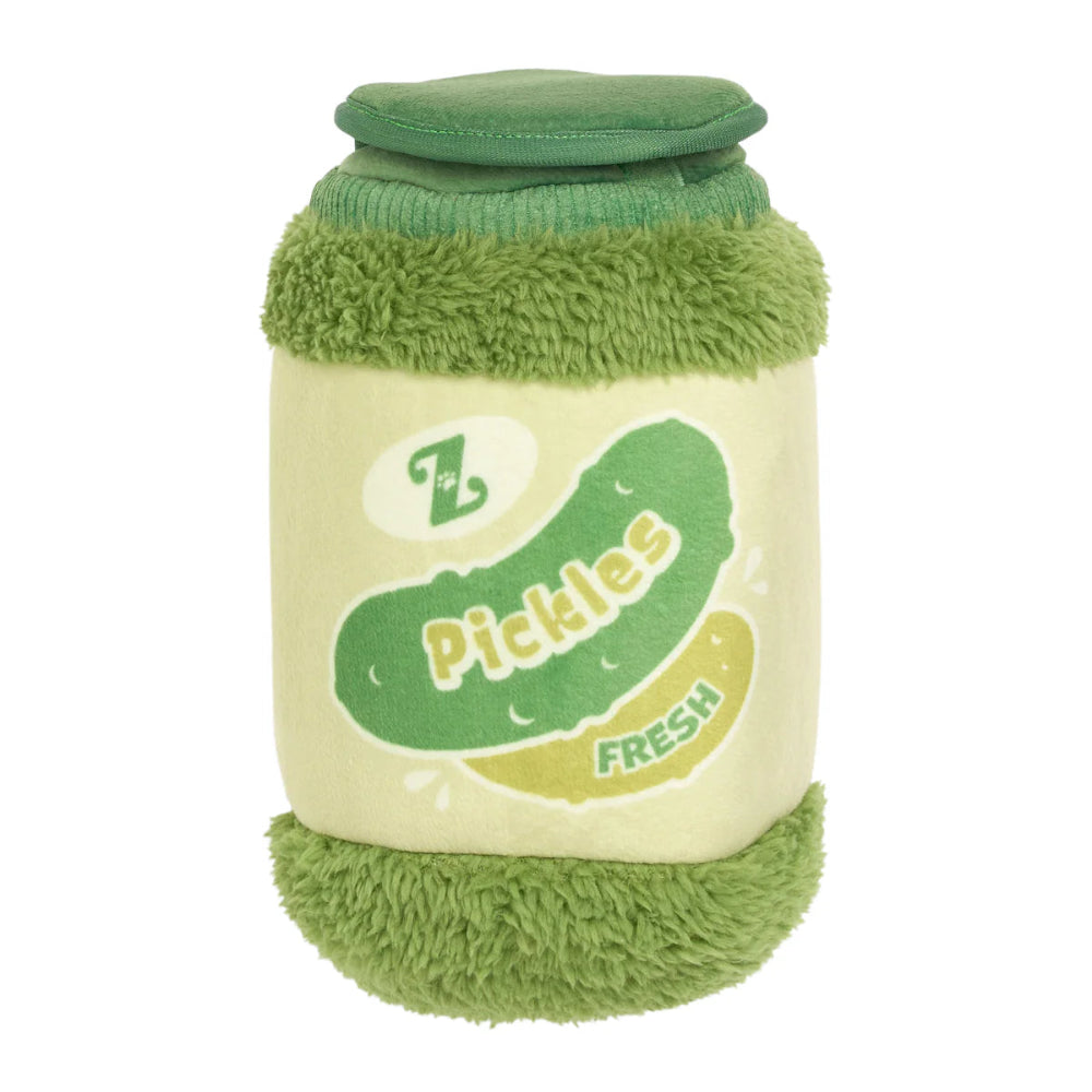 Zippy Paws Bungee Burrow Pickle Jar Plush