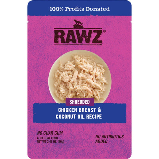 Rawz Cat Shredded Chicken Breast & Coconut Oil Pouch 2.46oz