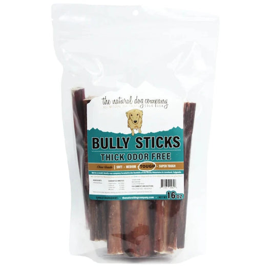 The Natural Dog Company 6" Odor Free Thick Bully Stick 16oz Bag