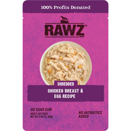 Rawz Cat Shredded Chicken Breast & Egg Pouch 2.46oz