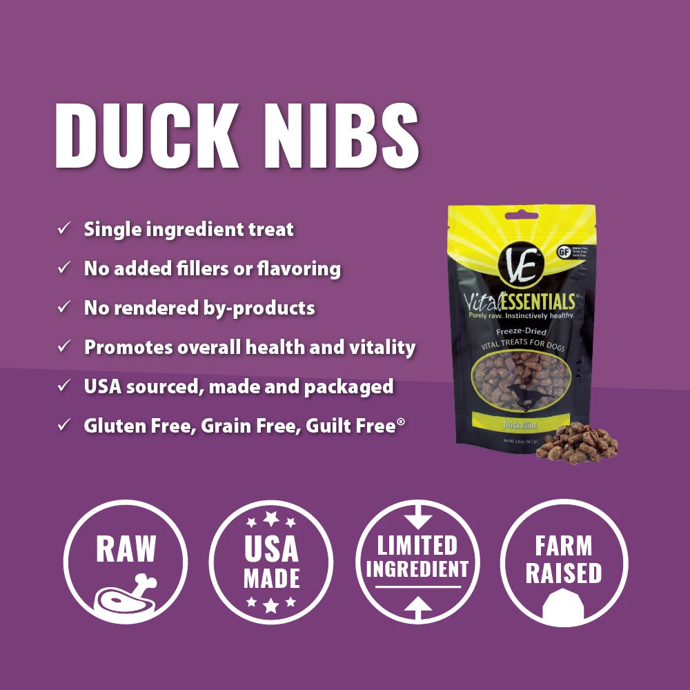 Vital Essentials Freeze-Dried Duck Bites 2oz