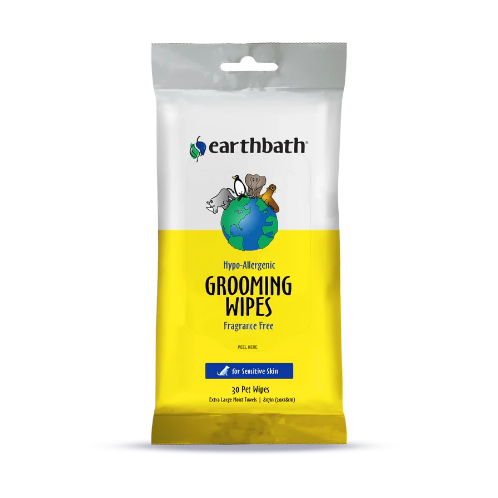 Earthbath Hypo-Allergenic Grooming Wipes, Fragrance Free plant-based wipes