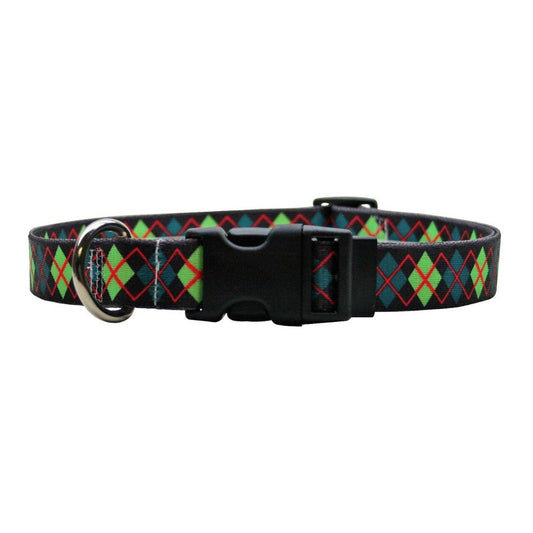 Yellow Dog Design Green Argyle Collar