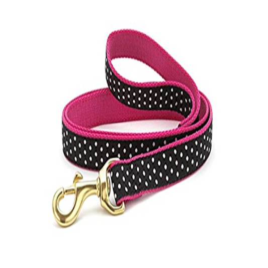 Up Country Black & White Dot Leash 1/2"x 6'