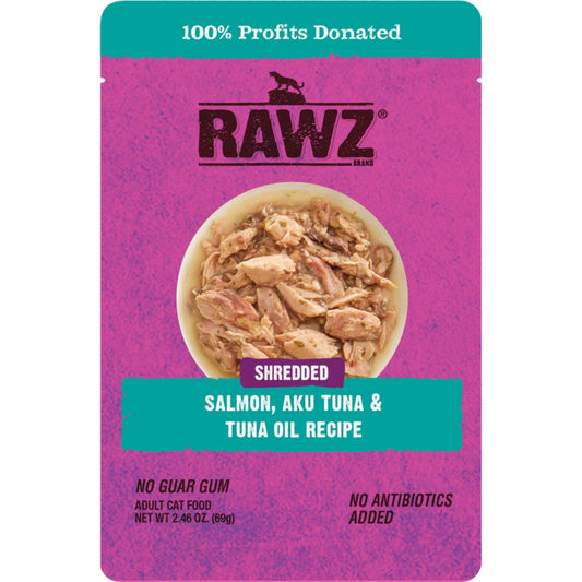 Rawz Cat Shredded Salmon & Aku Tuna Oil Pouch 2.46oz