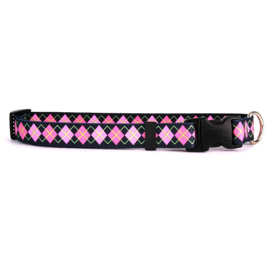 Yellow Dog Design Pink Argyle Collar