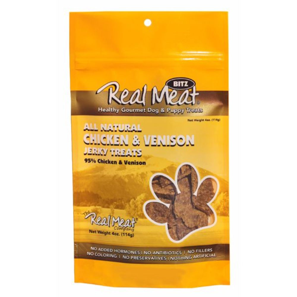 Real Meat Chicken & Venison Jerky Dog Treats