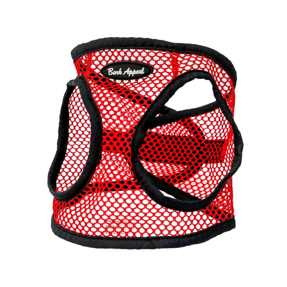 Bark Appeal Netted Step In Harness Red